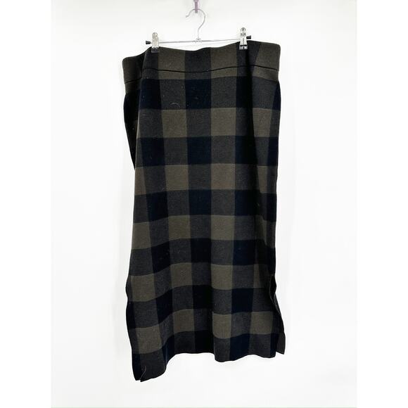 Akris Punto Check Wool Jacquard Knit Pencil Skirt US 14 - Picture 2 of 7